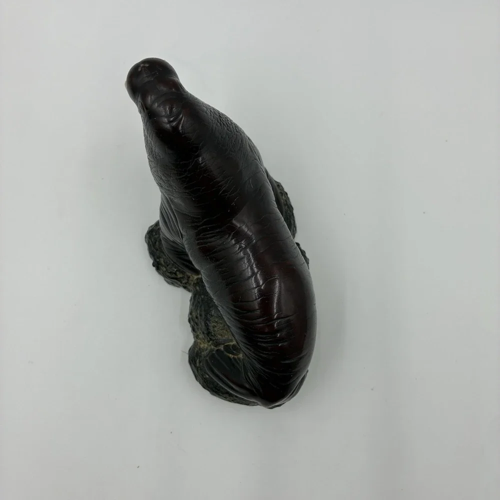 Vtg Walrus On Rock Figurine Resin Statue Figure Boma Canada Small Rare